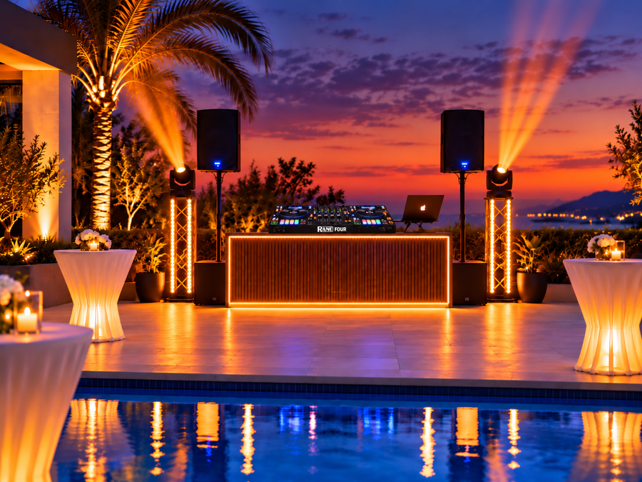 Summer backyard party setup